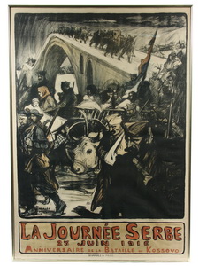 Appraisal: RARE FRENCH WWI WAR POSTER - 'La Journee Serbe Juin