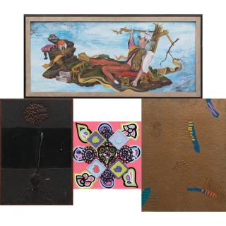 Appraisal: A Group of Four Mixed Media Work by Various Artists