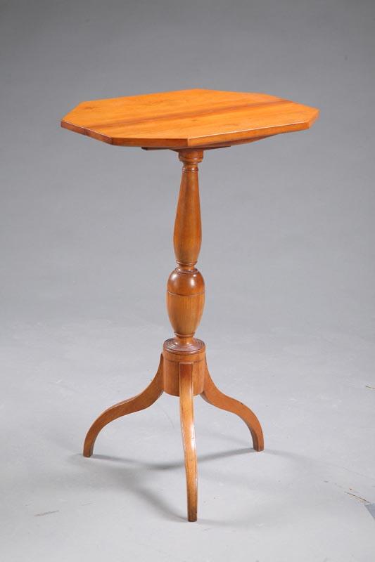 Appraisal: TILT TOP CANDLESTAND Cherry Federal style stand with an octagon