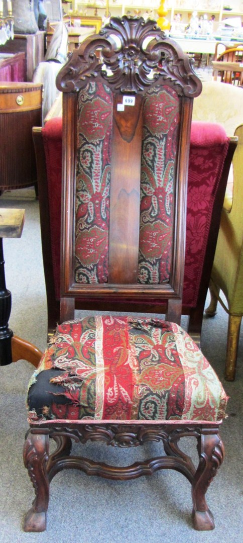 Appraisal: A rosewood high back dining chair of th century design