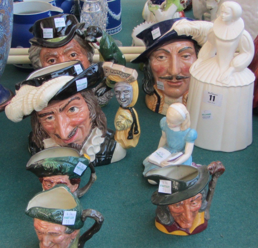 Appraisal: Six Royal Doulton character jugs a Royal Doulton figure Alice