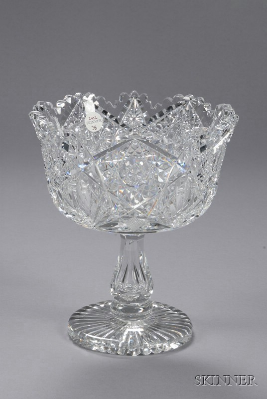 Appraisal: Hawkes Cut Glass Eggnog Bowl America late th century the