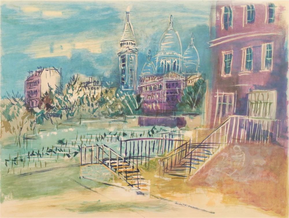 Appraisal: JEAN DUFY - MONTMARTRElithograph in colors on paper matted and