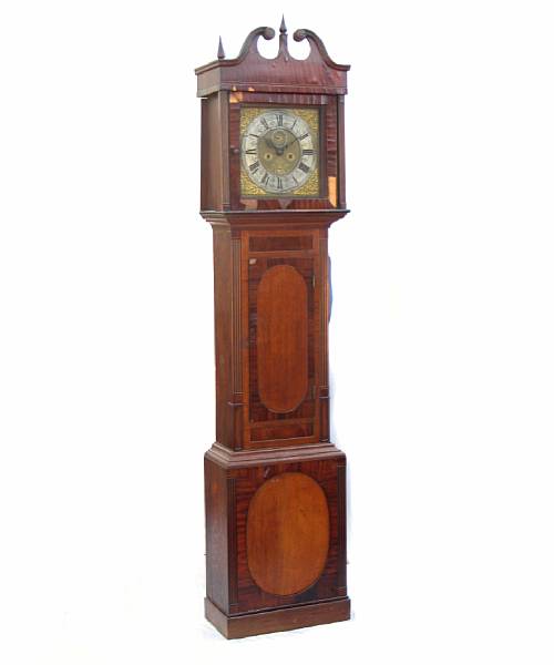 Appraisal: An English oak and mahogany tall case clock th century