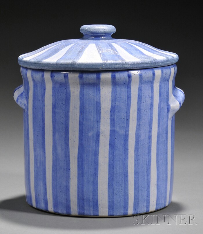 Appraisal: Dorchester Pottery Covered Crock Glazed earthenware Dorchester Massachusetts th century