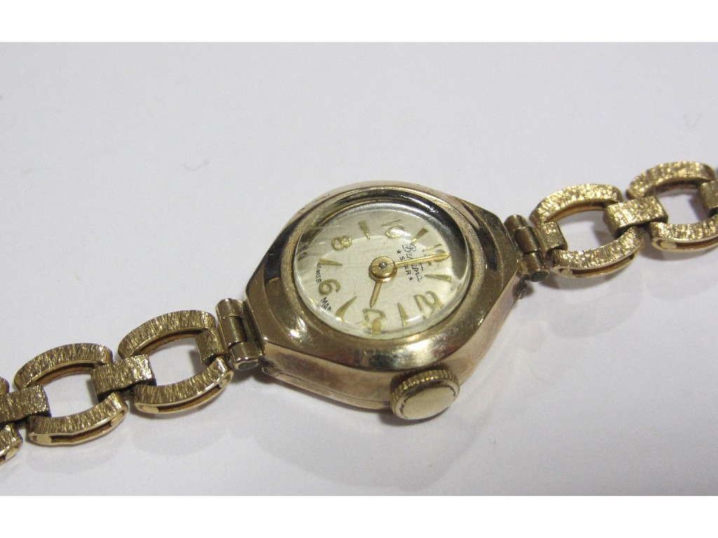 Appraisal: Ladies ct gold bracelet watch by Betima