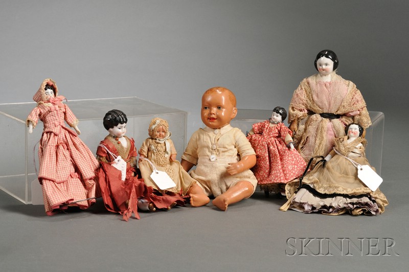 Appraisal: Seven Assorted Small Dolls late th early th century five