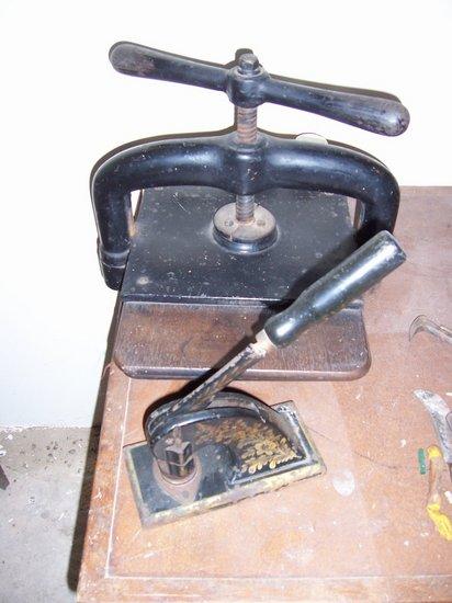 Appraisal: A cast iron framed hand operated press and a small