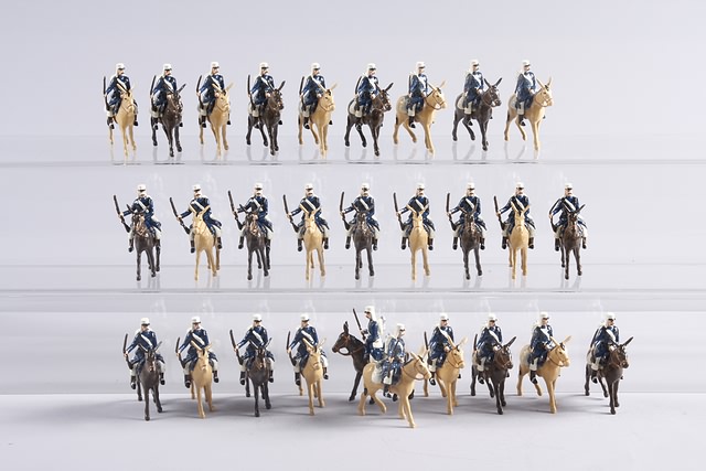 Appraisal: Lot of metal French Foreign Legion mounted on mules painted