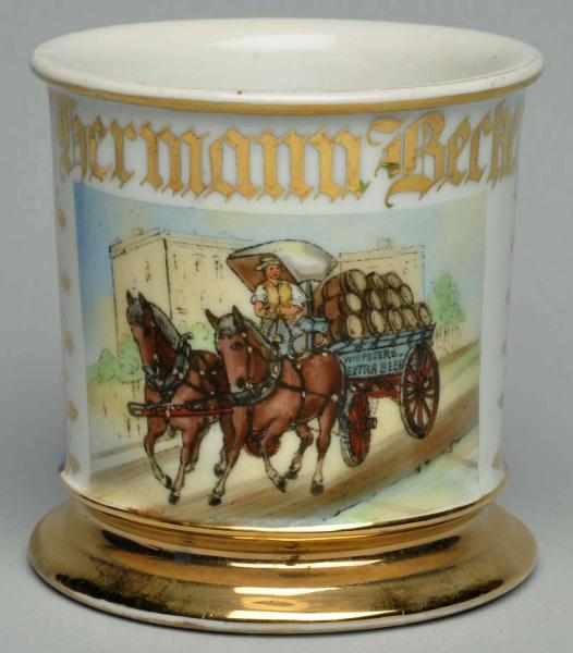 Appraisal: Horse-Drawn Beer Wagon Gilt name Herman N Becker Beautiful image