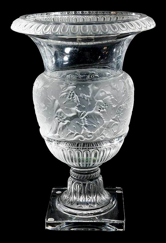 Appraisal: Lalique Versailles Glass Vase engraved Lalique France - in Provenance