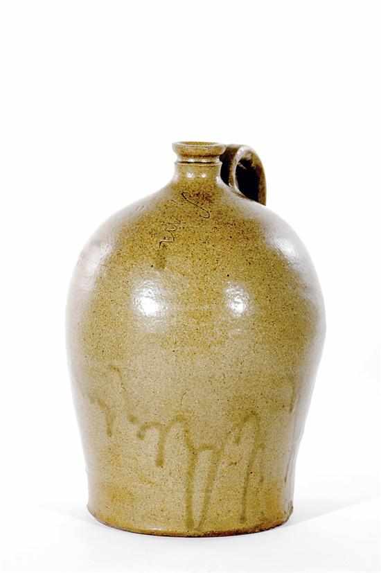 Appraisal: Southern stoneware jug Dave Edgefield South Carolina circa alkaline glaze