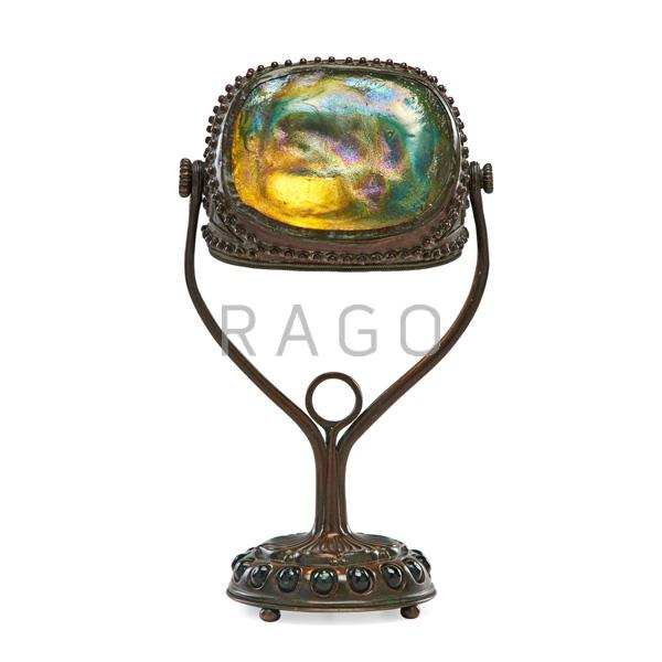 Appraisal: TIFFANY STUDIOS Turtleback desk lamp Condition Report