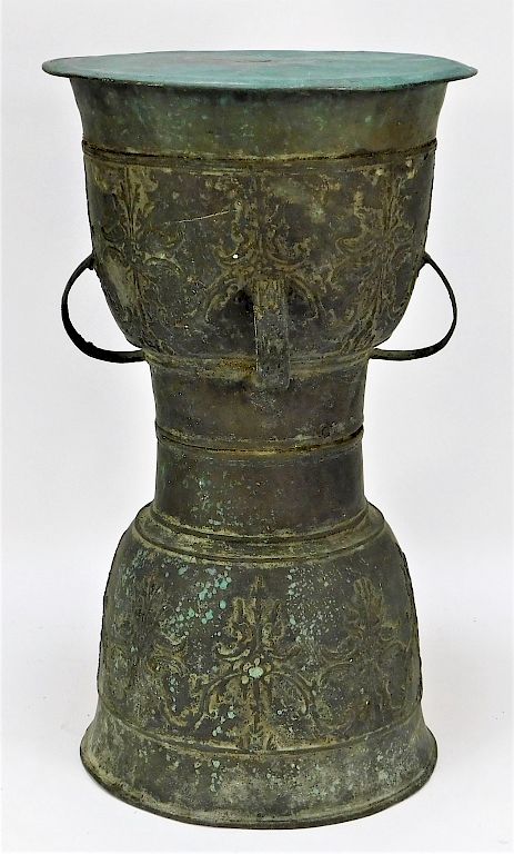 Appraisal: Old Chinese Decorative Bronze Rain Drum Old Chinese Decorative Bronze