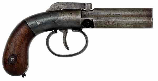 Appraisal: Three-Shot Pepperbox by Manhattan cal '' barrel length S N