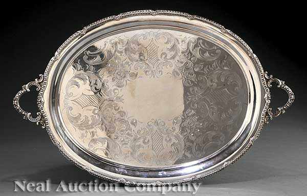 Appraisal: An Antique English Silverplate Tea Tray th c James Deakin