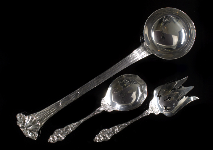 Appraisal: American Sterling Silver Salad-Serving Set unmarked cast after Reed Barton's