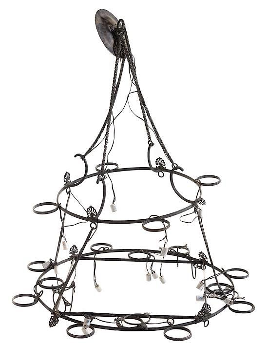 Appraisal: A Wrought Metal Chandelier Diameter inches A Wrought Metal Chandelier