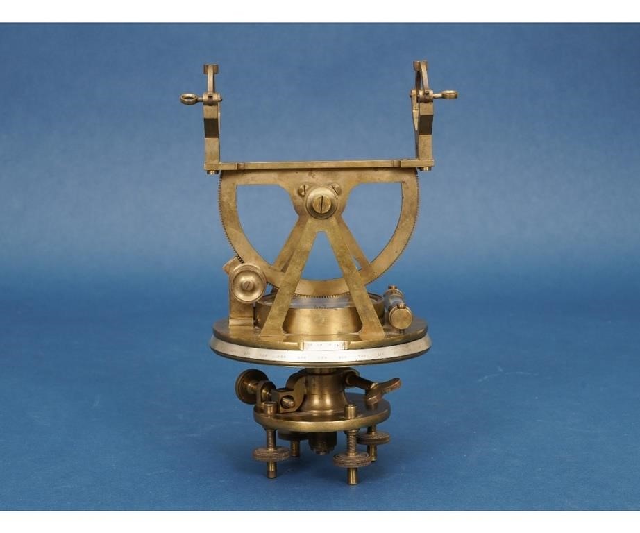 Appraisal: Brass theodolite surveyors transit by Cary London with compass th