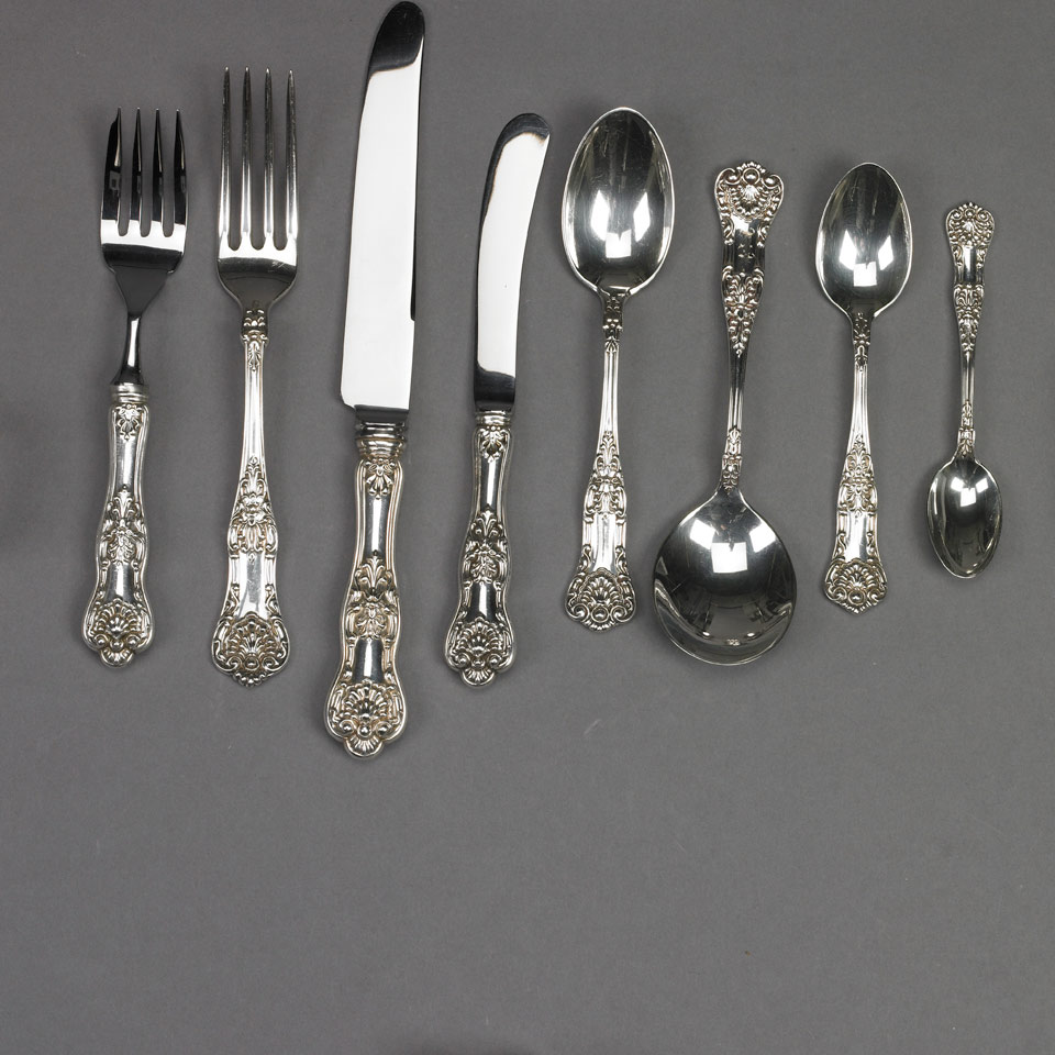 Appraisal: Canadian Silver Queens Pattern Flatware Service Henry Birks amp Sons