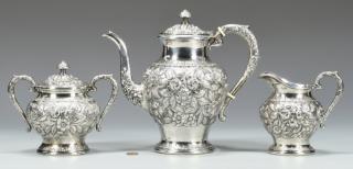 Appraisal: S Kirk Son Pc Repousse Tea Service S Kirk and