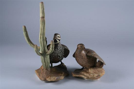 Appraisal: PAIR BOEHM PORCELAIN FIGURES OF MEARNS' QUAILS Stamped underside No