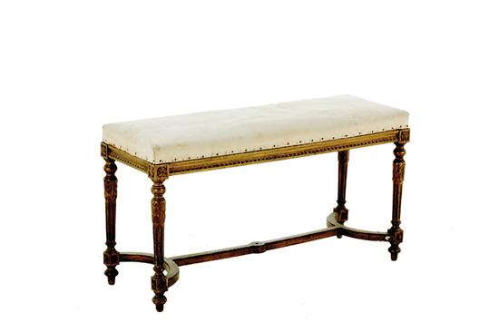 Appraisal: Louis XVI style giltwood bench late th century rectangular padded