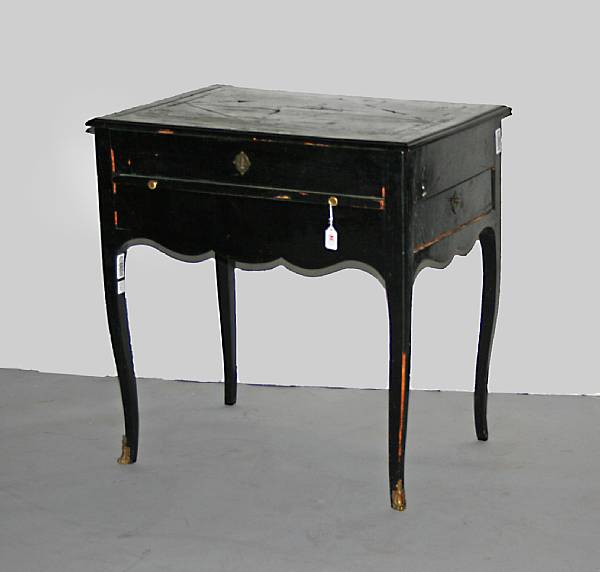 Appraisal: A Louis XV ebonized table crire Third quarter th century