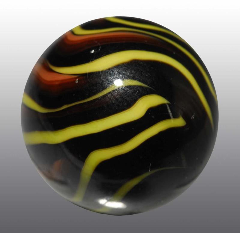 Appraisal: Christensen Agate Flame Marble Description Black base with brown and