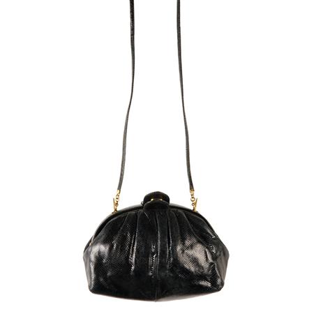 Appraisal: Judith Leiber Deep Green Black Karung Shoulder Bag Estimate -