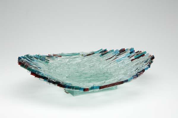 Appraisal: MODERN GLASS Large glass centerbowl x x