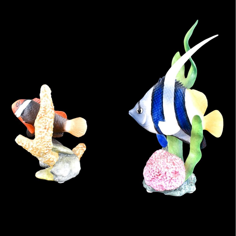 Appraisal: Two Boehm Fish Two Boehm Fish Includes a Clown Fish