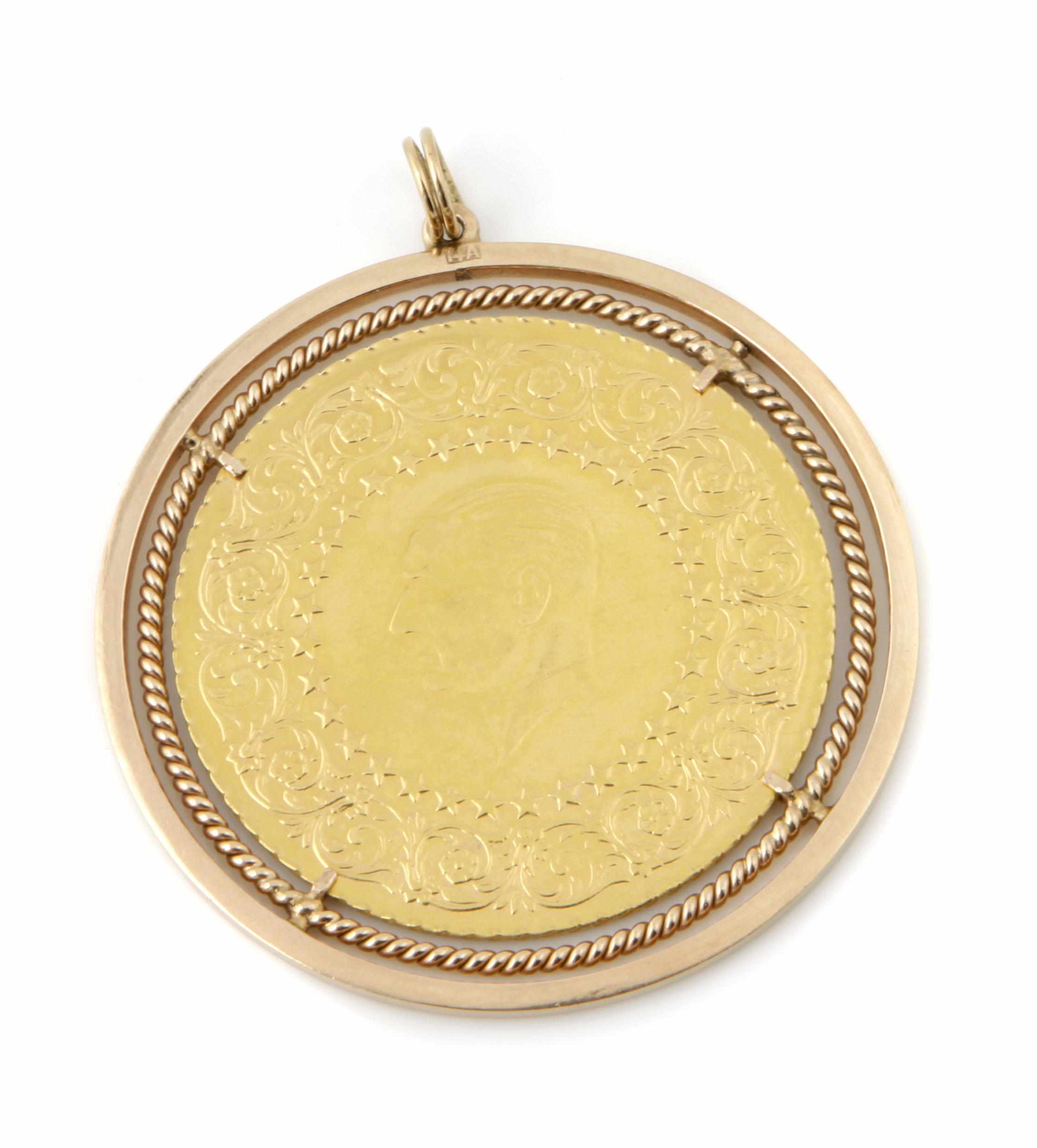 Appraisal: An Ataturk gold coin pendant g