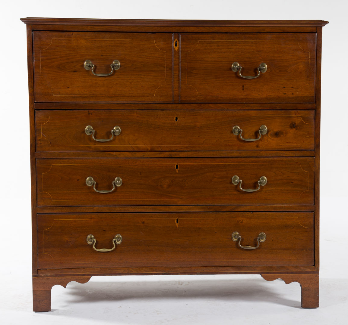 Appraisal: American Chippendale inlaid walnut butler's desk fourth quarter- th century