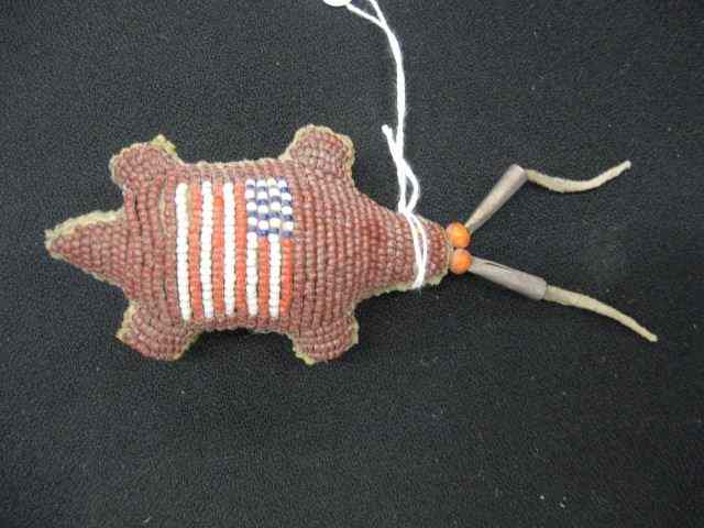 Appraisal: Indian Beaded Fetish bug form with American flag approx ''