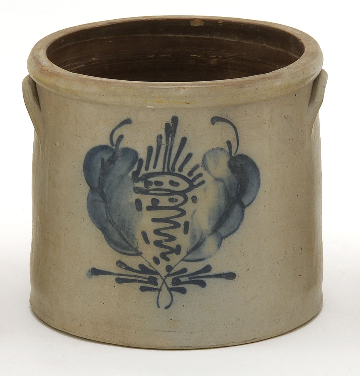 Appraisal: THREE-GALLON STONEWARE CROCK American th CenturyWith cobalt blue lobster decoration