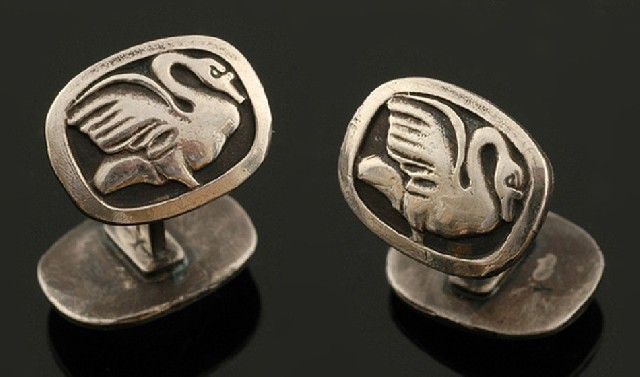 Appraisal: A pair of cufflinks by Georg Jensen The sterling silver