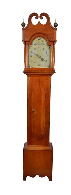 Appraisal: A th CENTURY AMERICAN PINE THIRTY HOUR LONGCASE CLOCK the