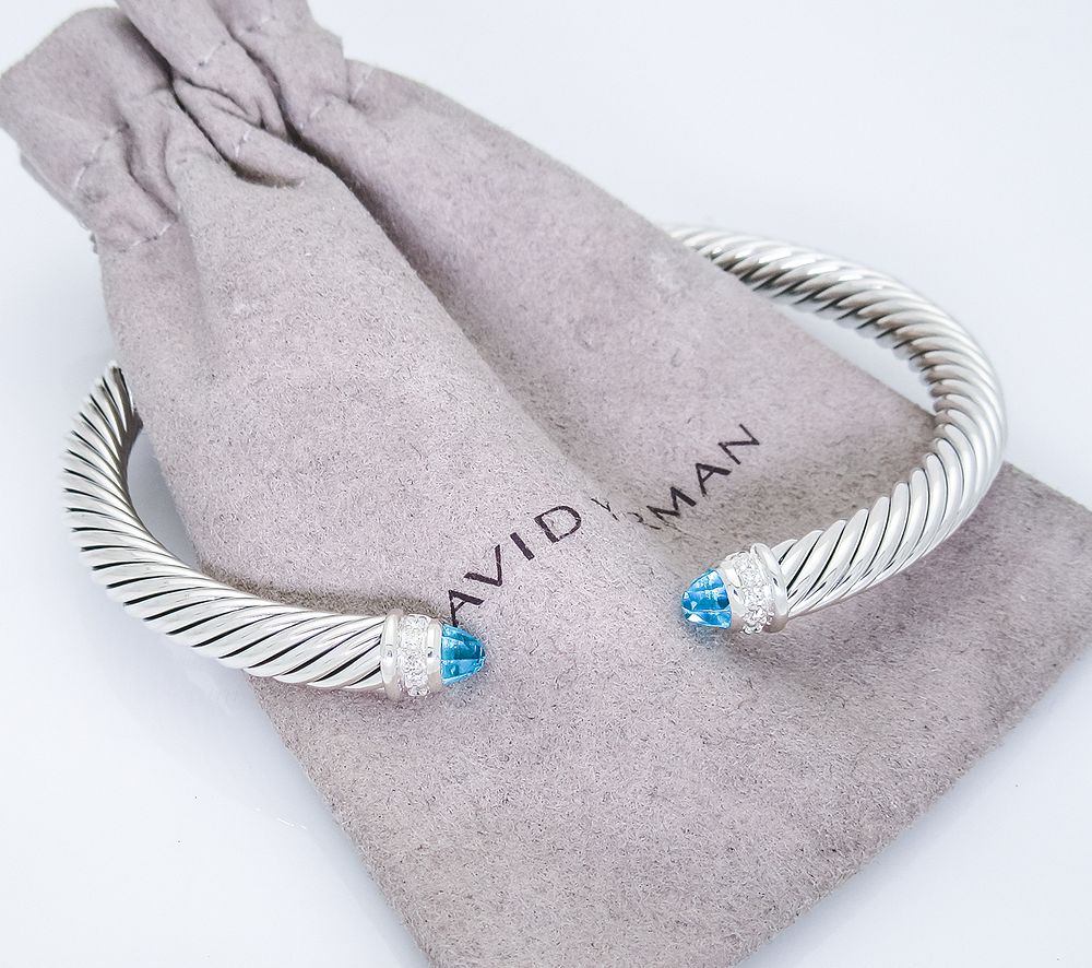 Appraisal: David Yurman mm Classic Cable Diamond Blue Topaz David Yurman