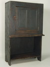 Appraisal: CUPBOARD - Primitive th C pine court cupboard in old