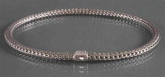 Appraisal: Sterling silver K gold and diamond choker necklace ozt Estimate