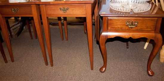 Appraisal: Pair of Federal style mahogany side tables and a Queen