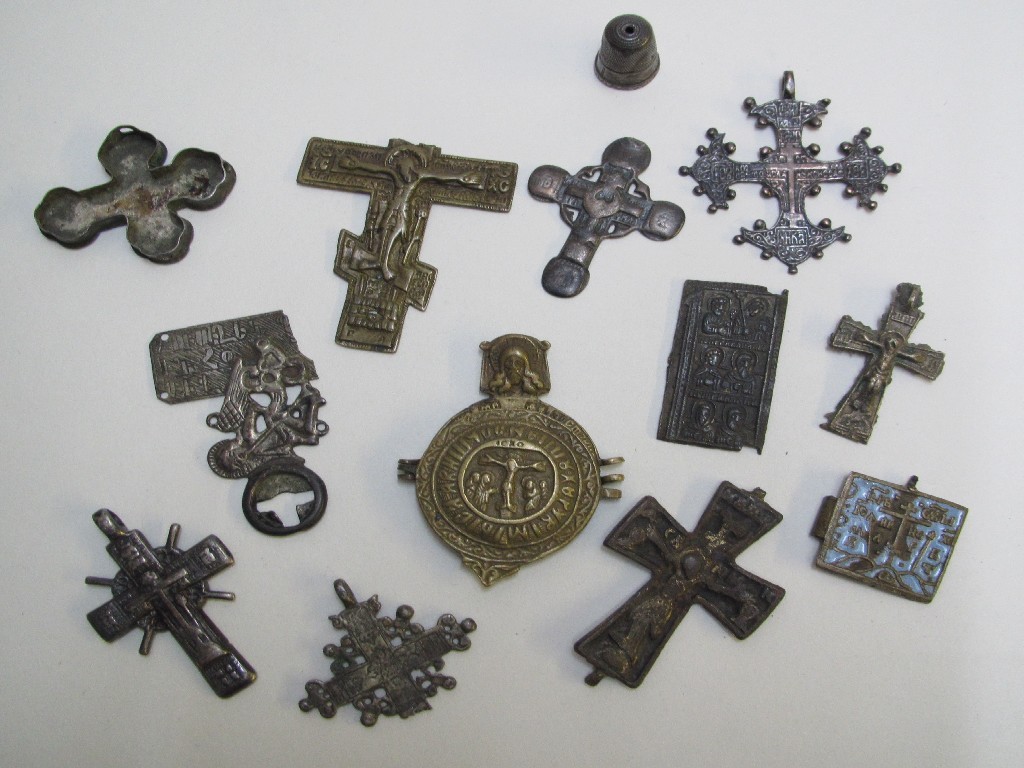 Appraisal: A group of Pilgrim's metal Crosses th to th Century