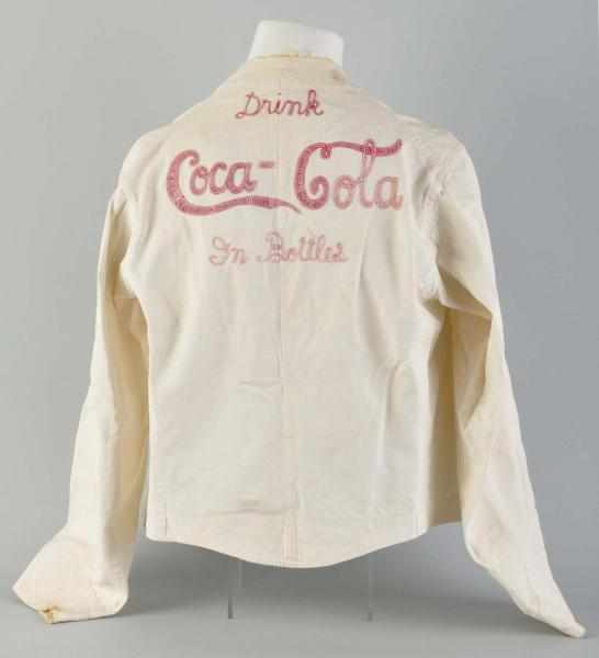 Appraisal: Heavy Linen Coca-Cola Jacket Description s to s Coke logo