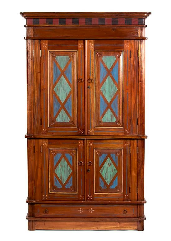 Appraisal: A Mizner Style Painted Two Door Dresser Height x width