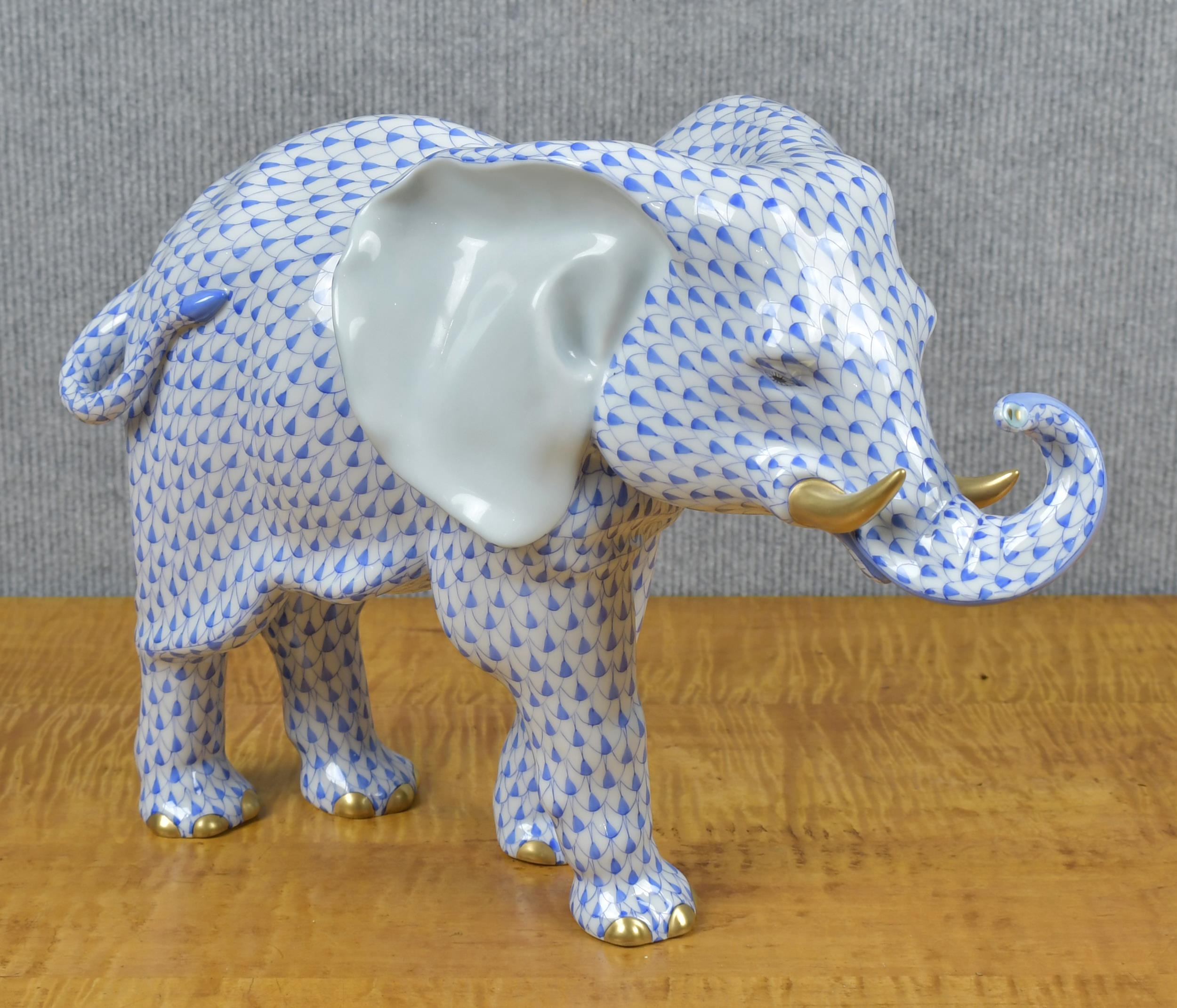 Appraisal: HEREND PORCELAIN ELEPHANT A hand painted Herend porcelain elephant figure