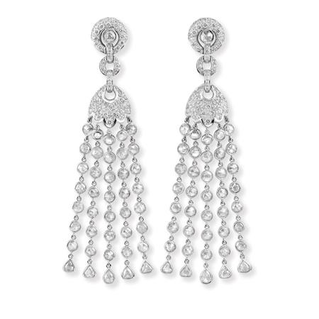 Appraisal: Pair of Diamond Fringe Pendant-Earrings Estimate -