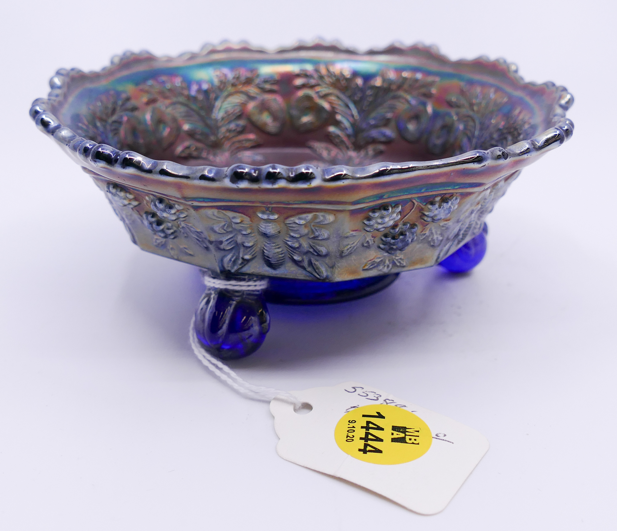 Appraisal: Fenton Blue Panther Carnival Footed Dish- ''