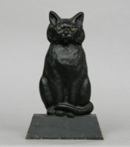 Appraisal: Another Antique Cat Door Stop Solid bronze and painted black