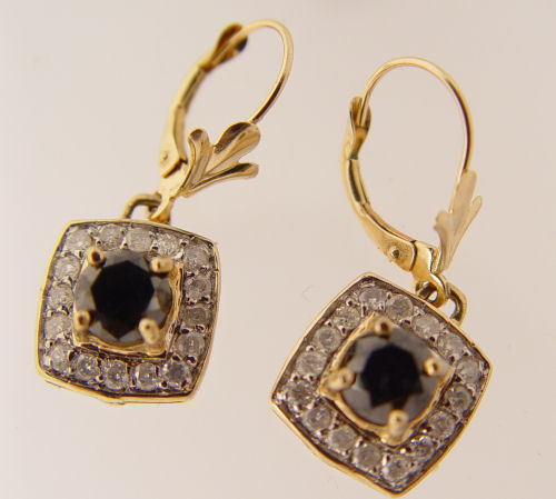 Appraisal: K CTW DIAMOND EARRINGS K yellow gold diamond earrings contain